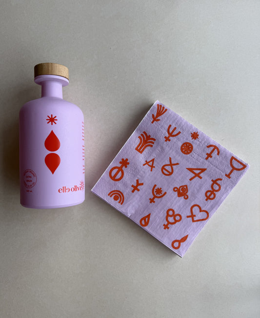 Extra Virgin Olive Oil + Napkin - Pink