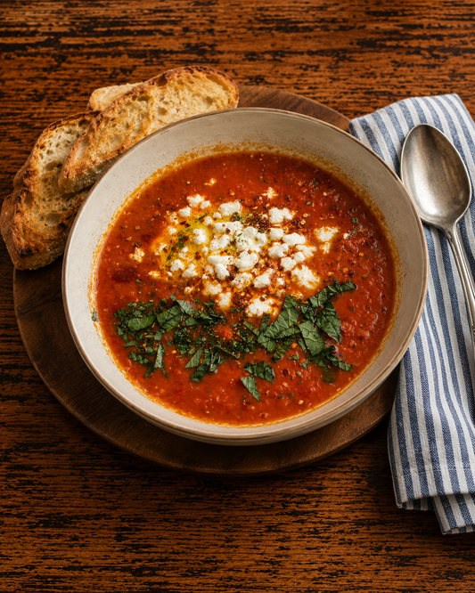 Roasted Tomato, Capsicum & Feta Soup