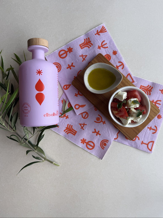 Extra Virgin Olive Oil + Napkin - Pink
